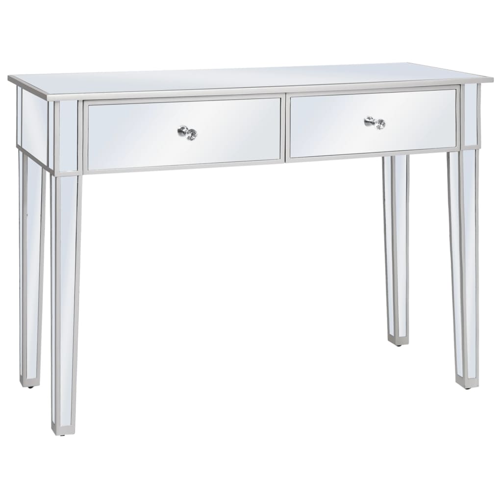 Table console miroir MDF et verre 106,5 x 38 x 76,5 cm - XIOS