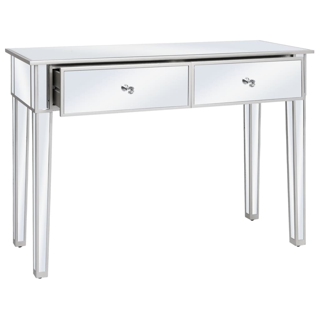 Table console miroir MDF et verre 106,5 x 38 x 76,5 cm - XIOS