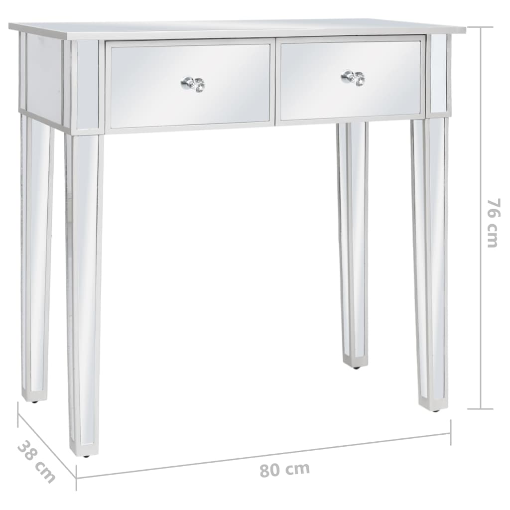Coiffeuse miroir avec tabouret MDF et verre - XIOS
