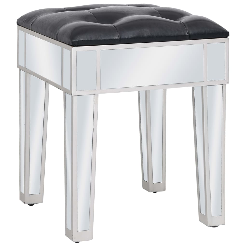 Coiffeuse miroir avec tabouret MDF et verre - XIOS