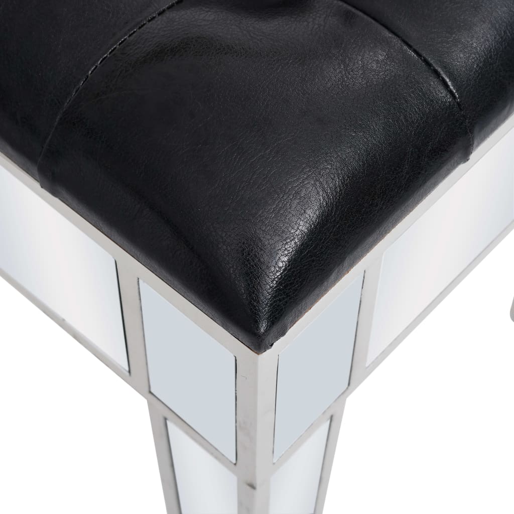 Coiffeuse miroir avec tabouret MDF et verre - XIOS