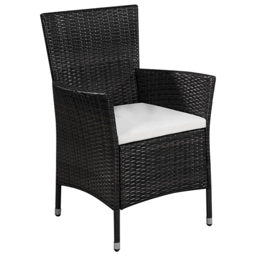 Ensemble de bistro 3 pcs Résine tressée Noir - XIOS