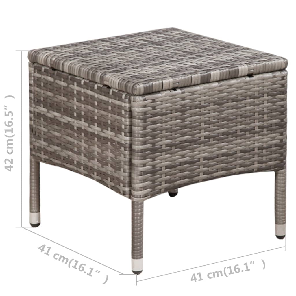 Mobilier de bistro 3 pcs Résine tressée Gris - XIOS