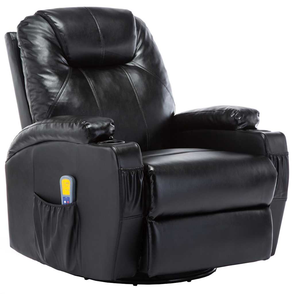 Fauteuil à bascule de massage Noir Similicuir - XIOS