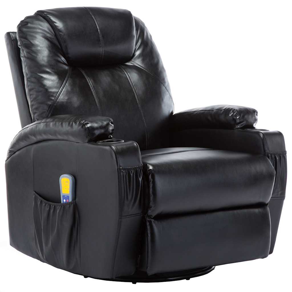 Fauteuil à bascule de massage Noir Similicuir - XIOS