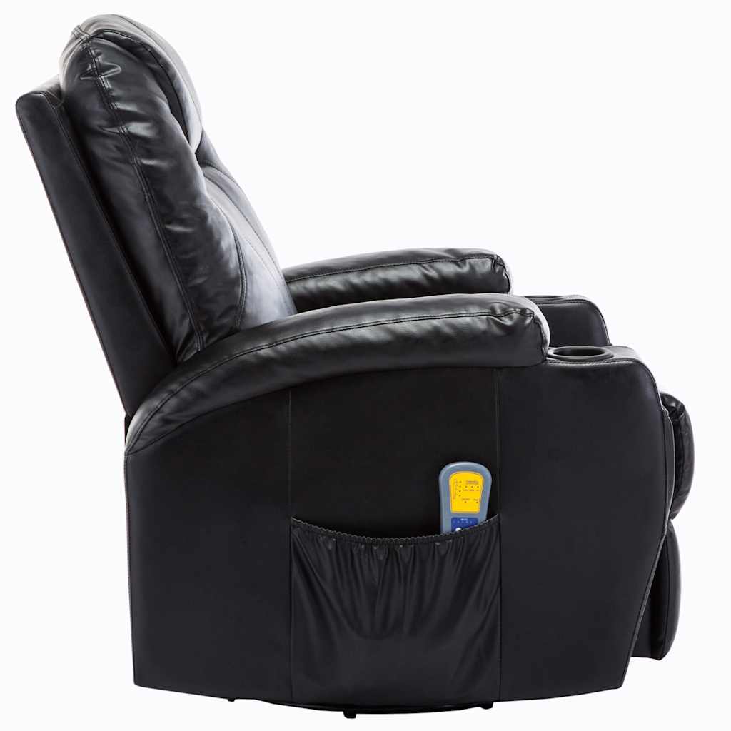 Fauteuil à bascule de massage Noir Similicuir - XIOS