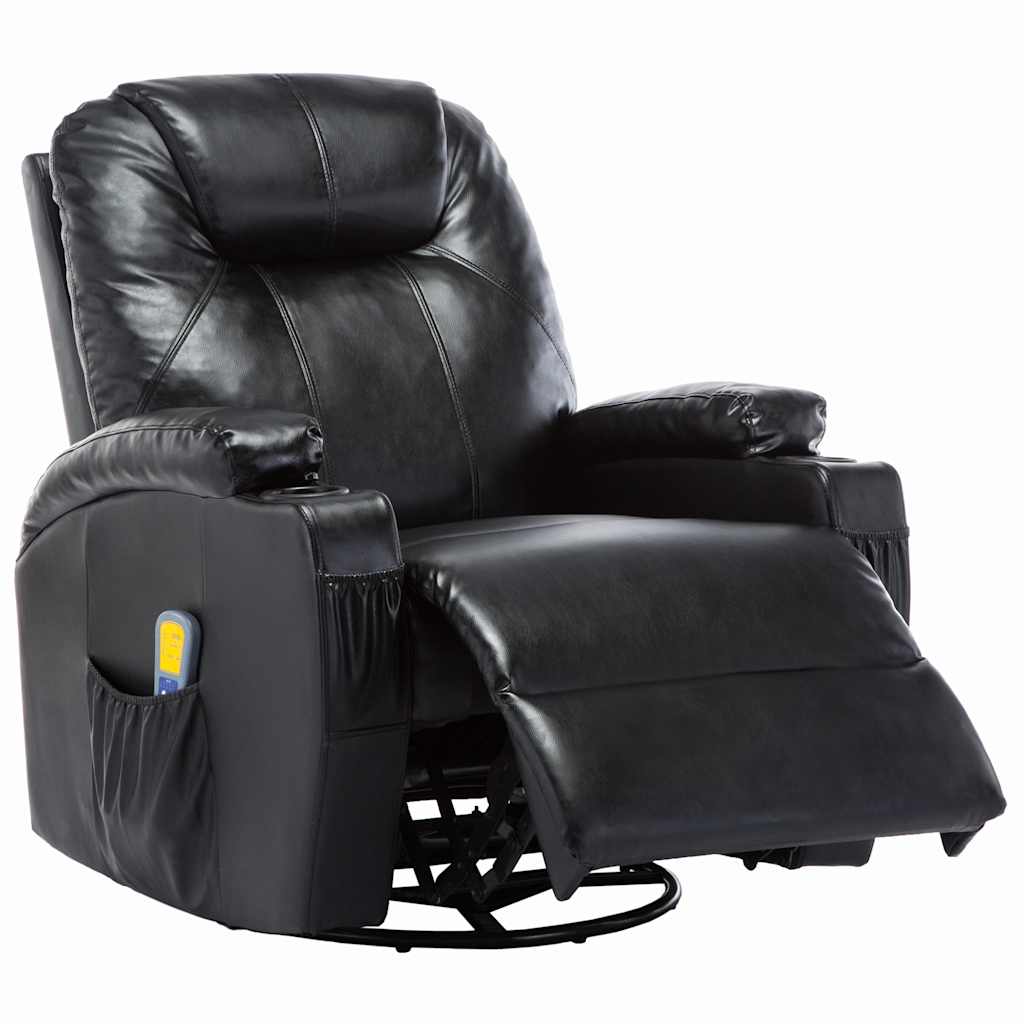 Fauteuil à bascule de massage Noir Similicuir - XIOS