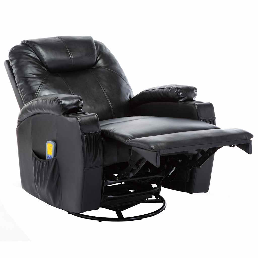 Fauteuil à bascule de massage Noir Similicuir - XIOS