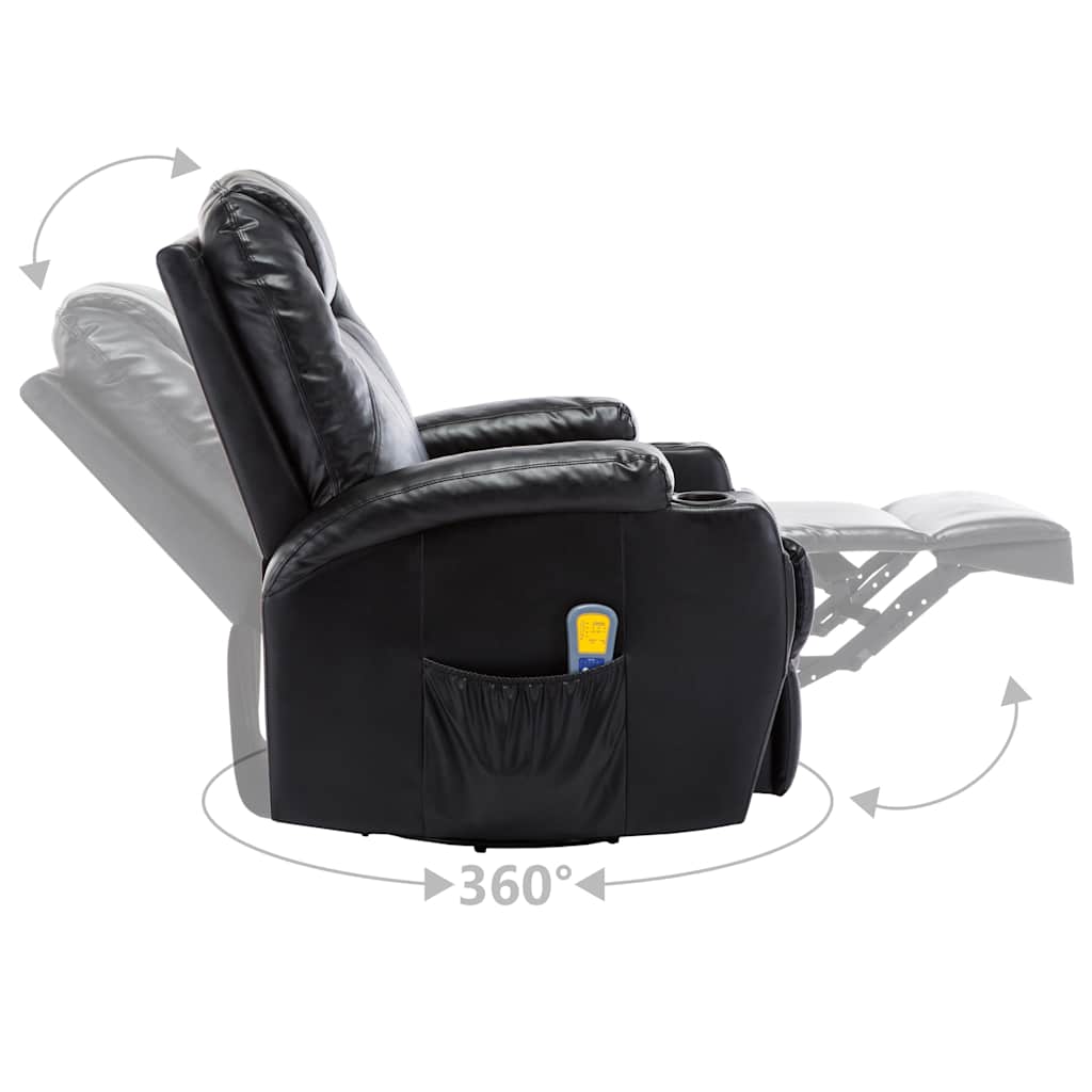 Fauteuil à bascule de massage Noir Similicuir - XIOS