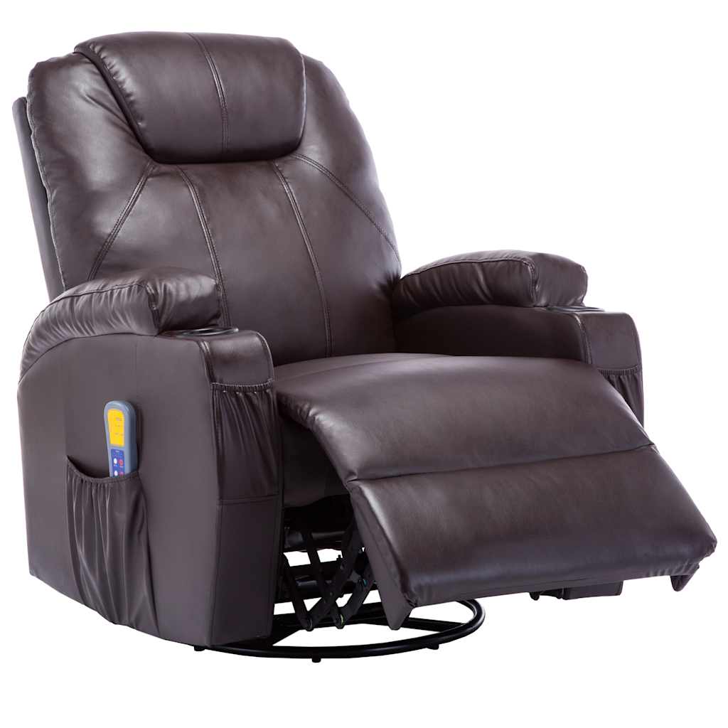 Fauteuil à bascule de massage Marron Similicuir - XIOS