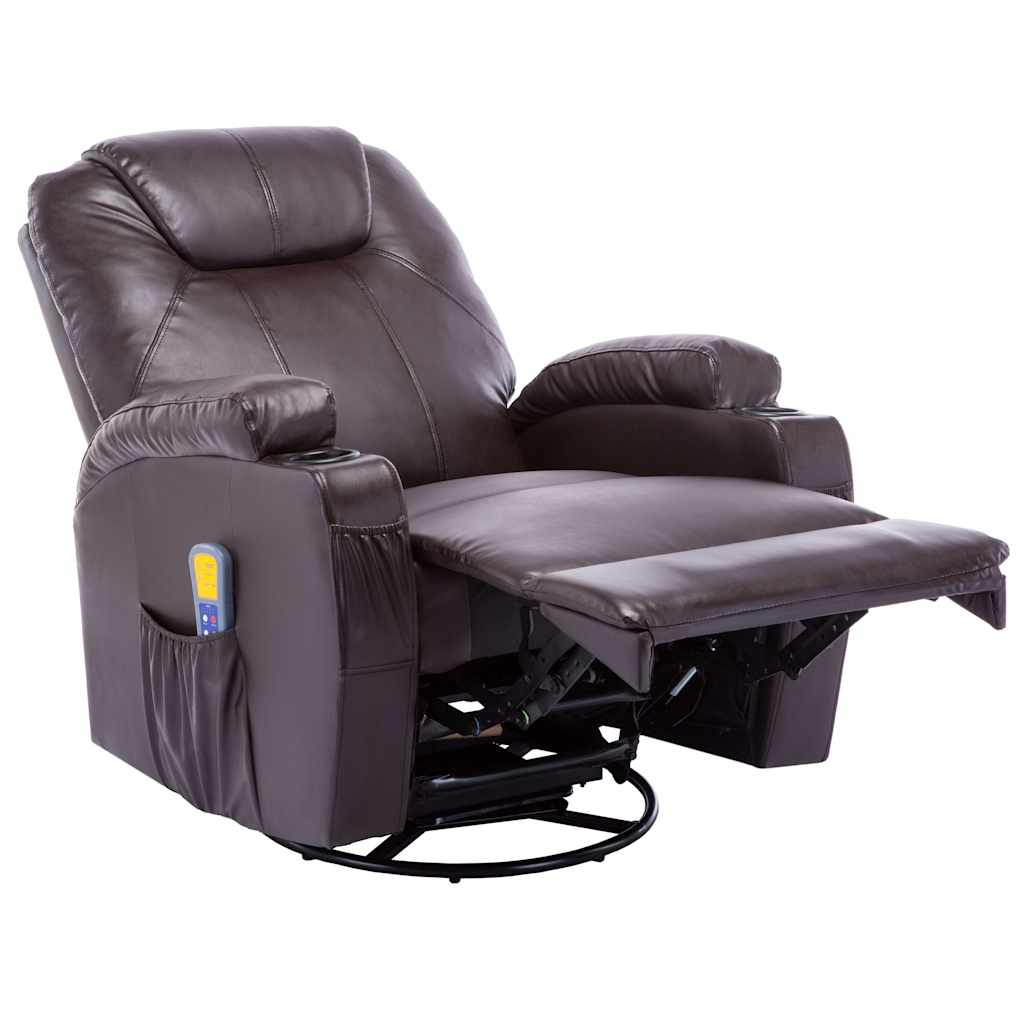 Fauteuil à bascule de massage Marron Similicuir - XIOS