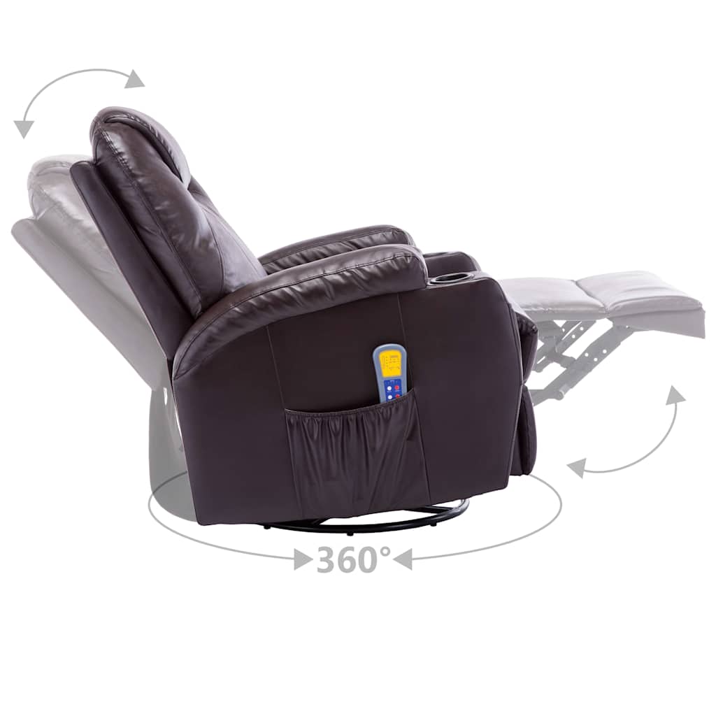 Fauteuil à bascule de massage Marron Similicuir - XIOS