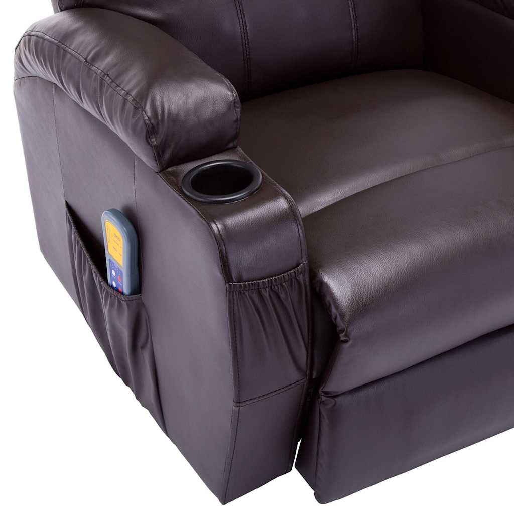 Fauteuil à bascule de massage Marron Similicuir - XIOS