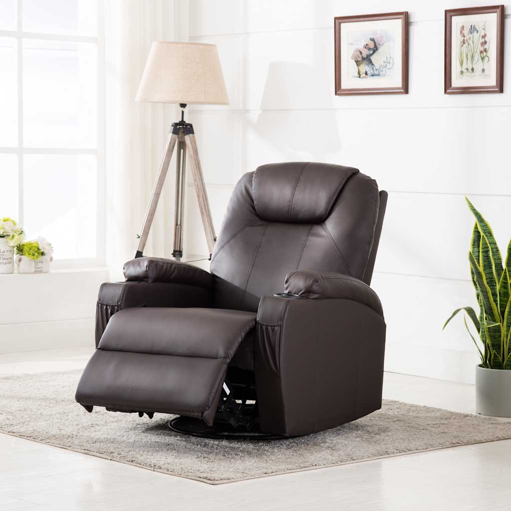 Fauteuil à bascule de massage Marron Similicuir - XIOS