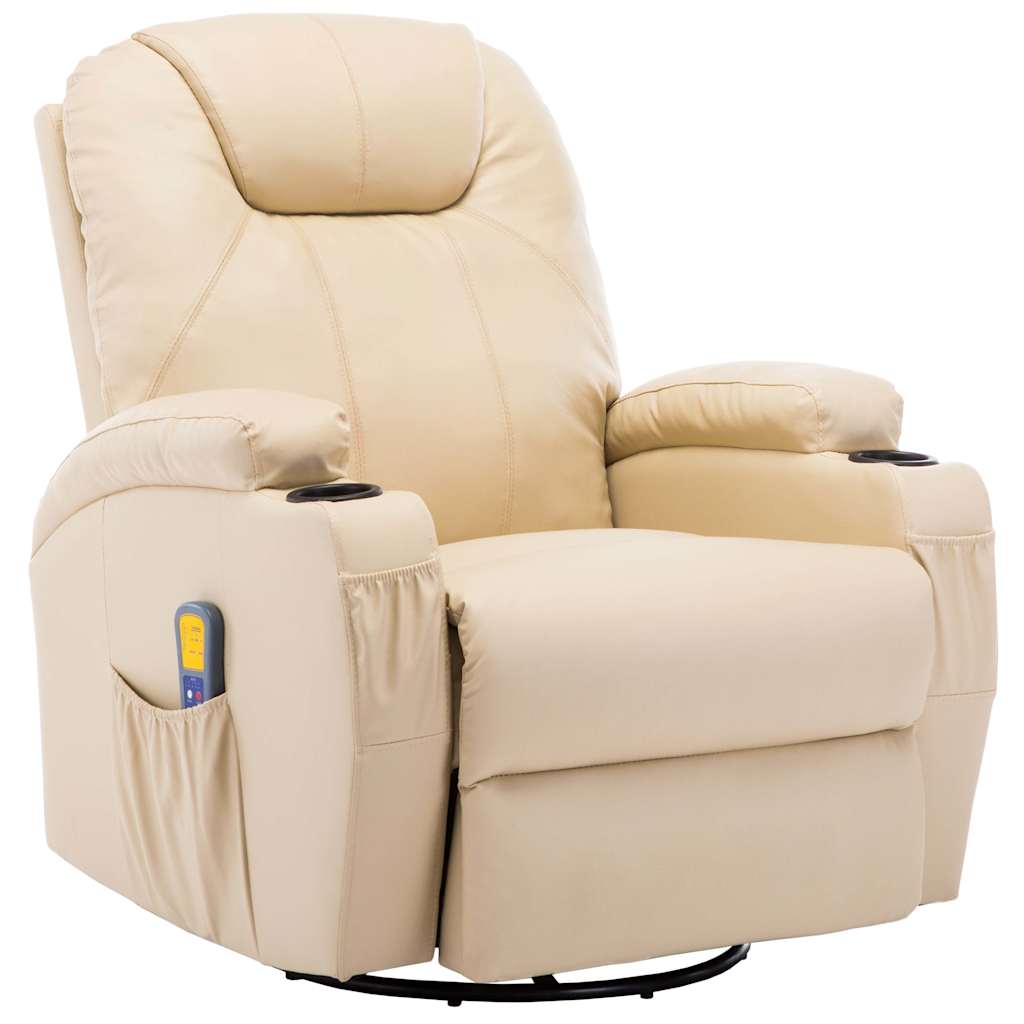 Fauteuil à bascule de massage Crème Similicuir - XIOS