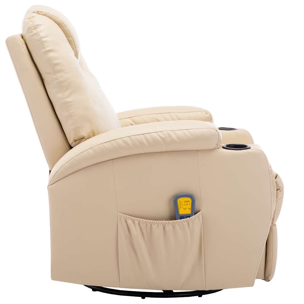 Fauteuil à bascule de massage Crème Similicuir - XIOS