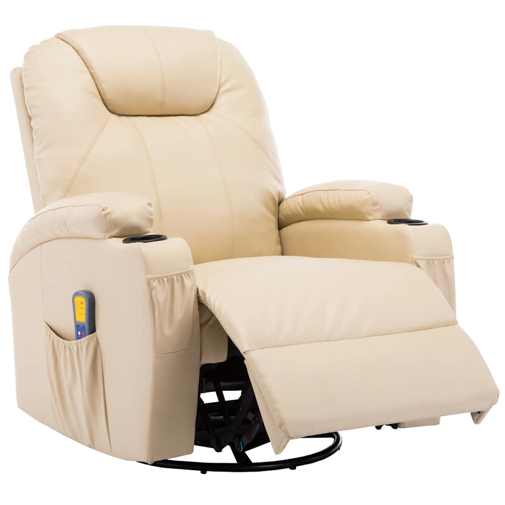 Fauteuil à bascule de massage Crème Similicuir - XIOS