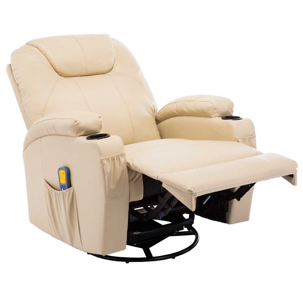 Fauteuil à bascule de massage Crème Similicuir - XIOS