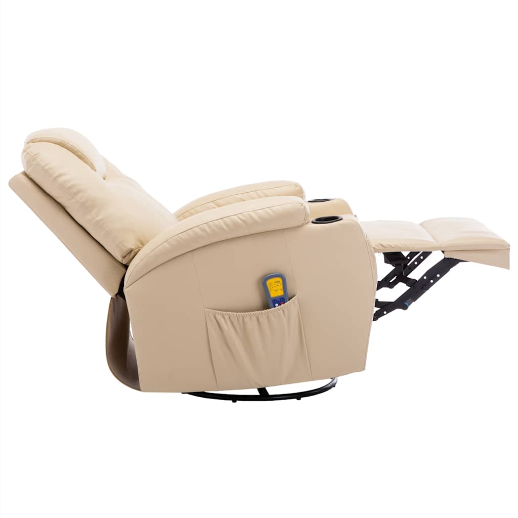 Fauteuil à bascule de massage Crème Similicuir - XIOS