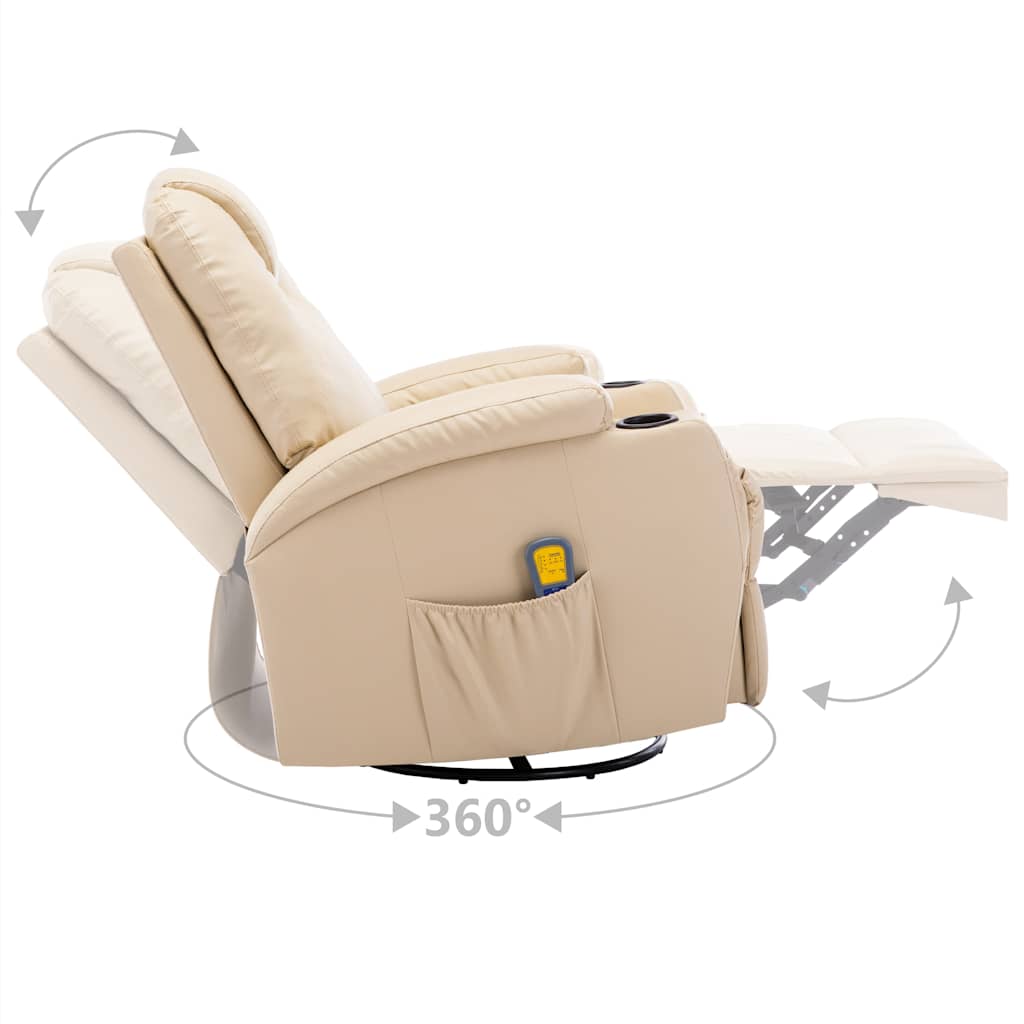 Fauteuil à bascule de massage Crème Similicuir - XIOS