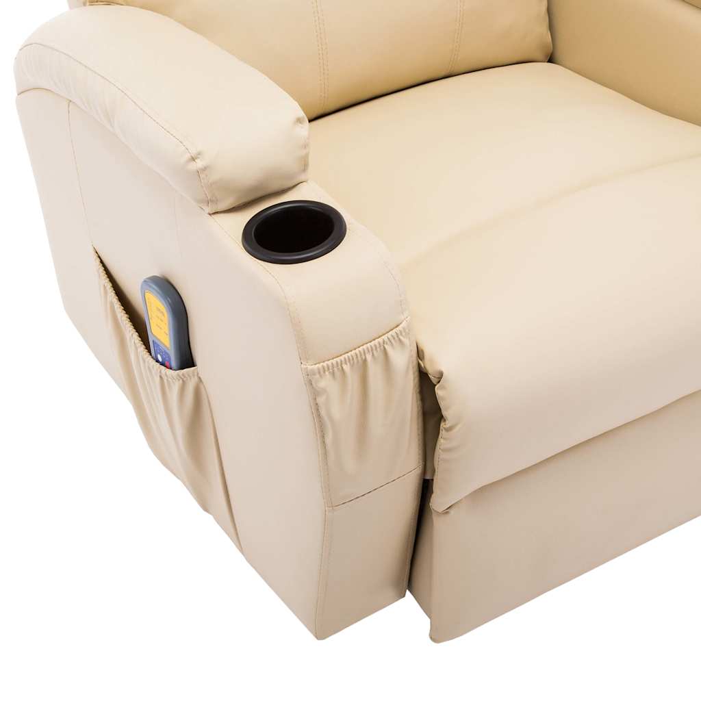 Fauteuil à bascule de massage Crème Similicuir - XIOS