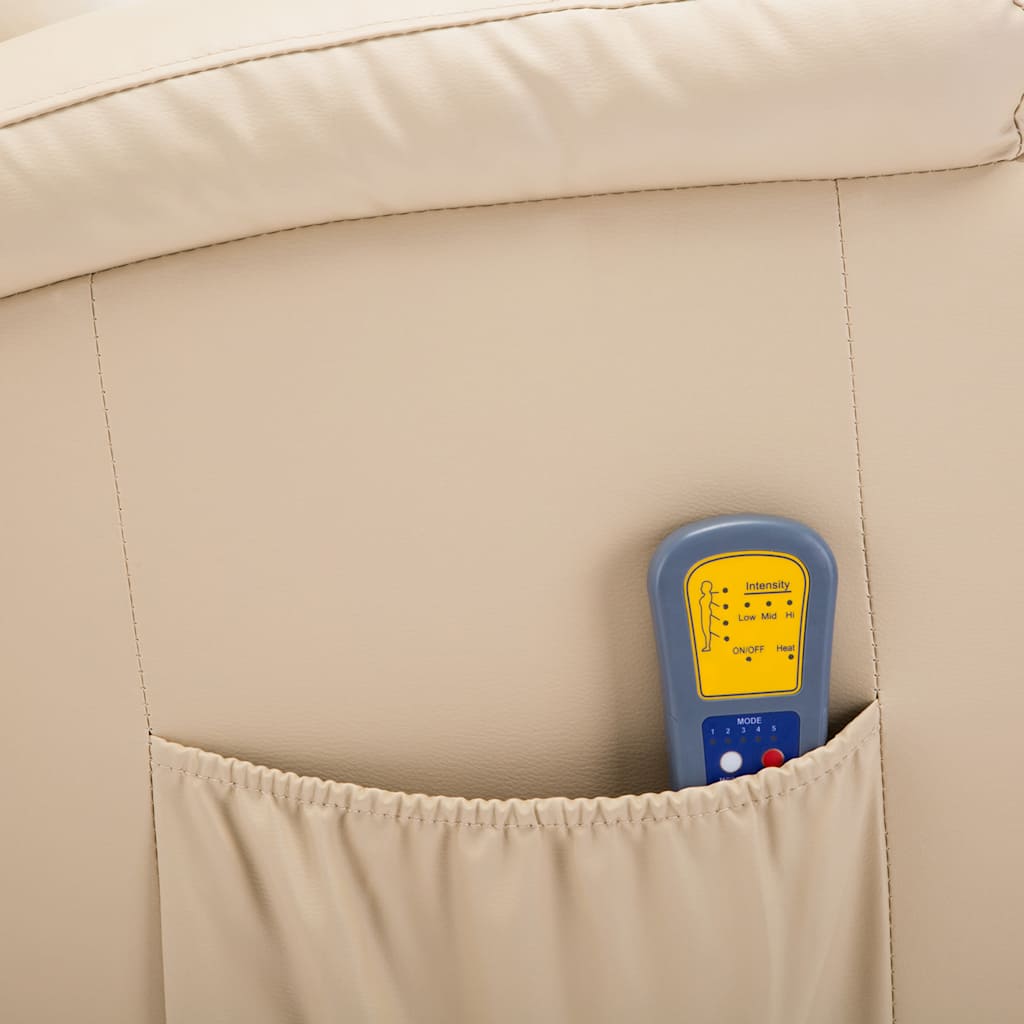 Fauteuil à bascule de massage Crème Similicuir - XIOS