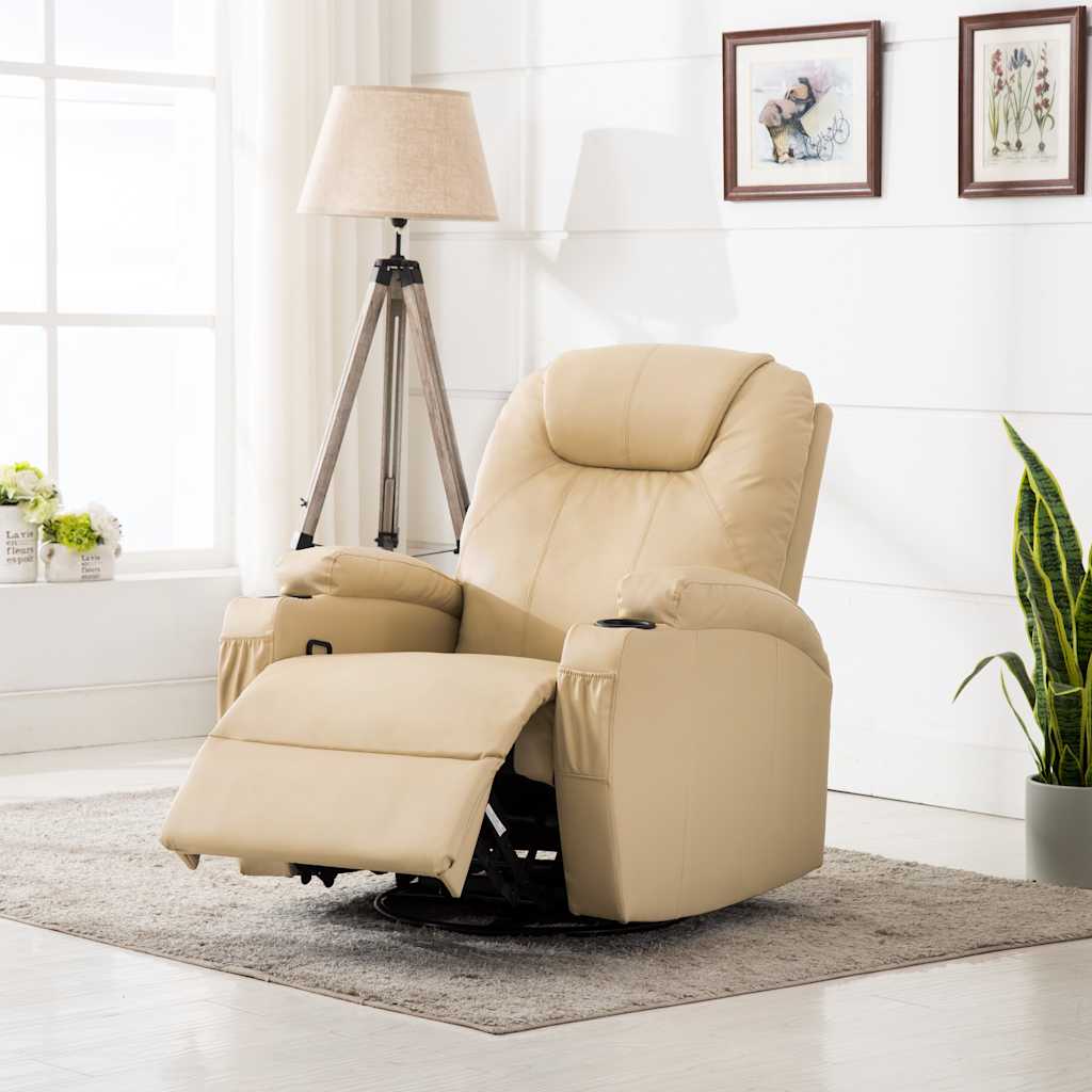 Fauteuil à bascule de massage Crème Similicuir - XIOS