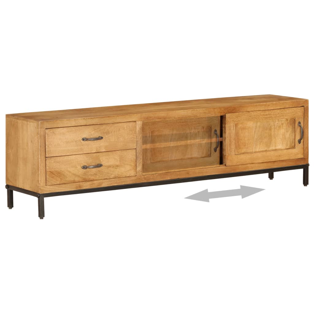 Meuble TV Bois de manguier massif 140 x 30 x 40 cm - XIOS
