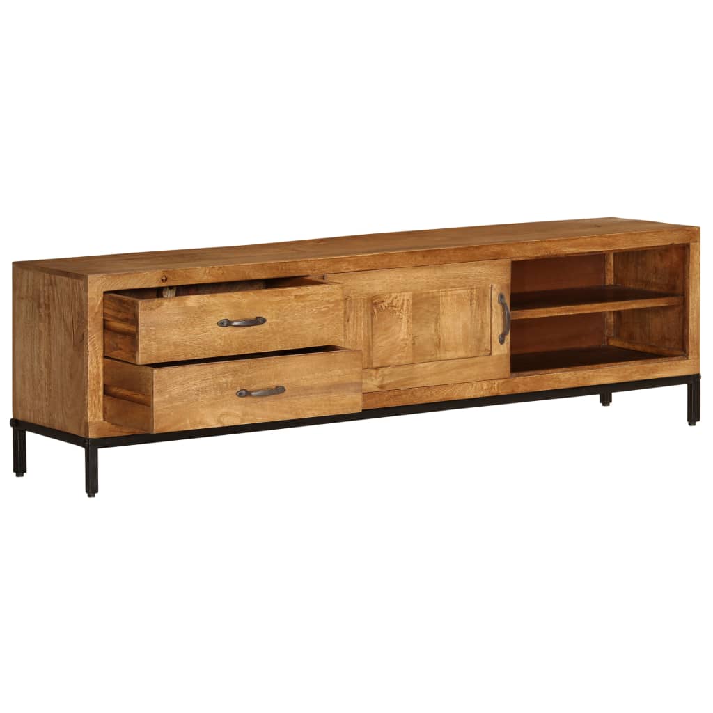 Meuble TV Bois de manguier massif 140 x 30 x 40 cm - XIOS