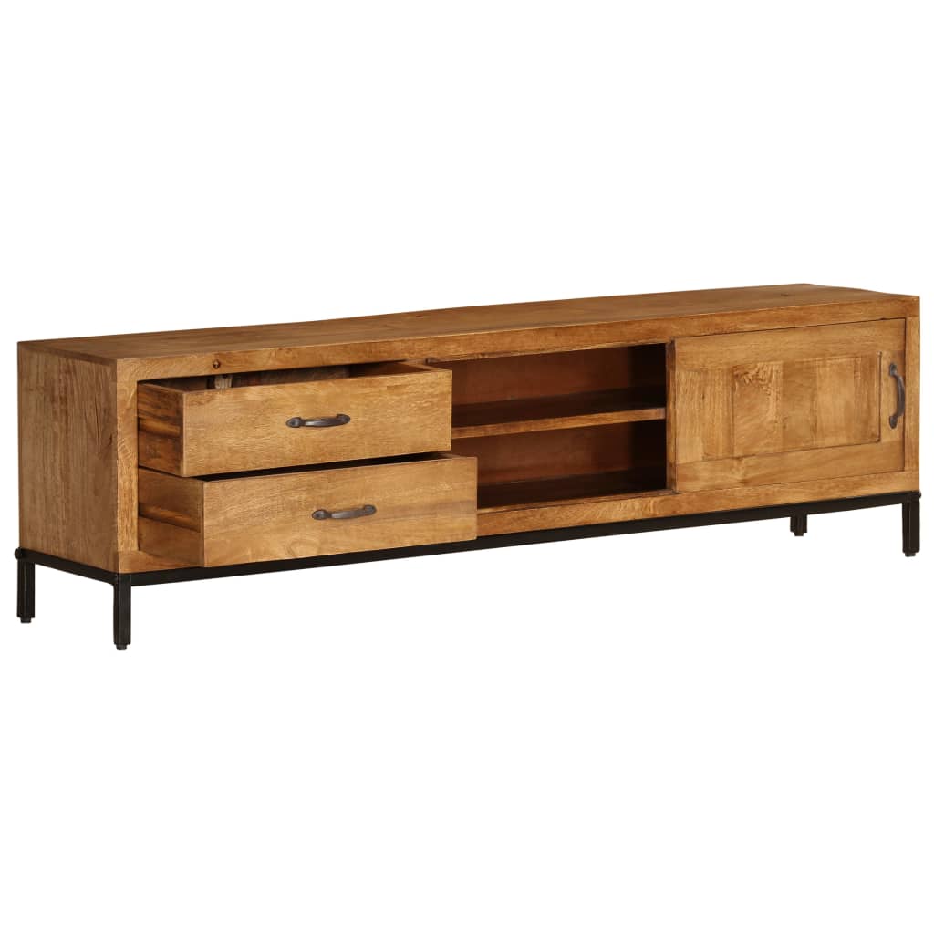 Meuble TV Bois de manguier massif 140 x 30 x 40 cm - XIOS
