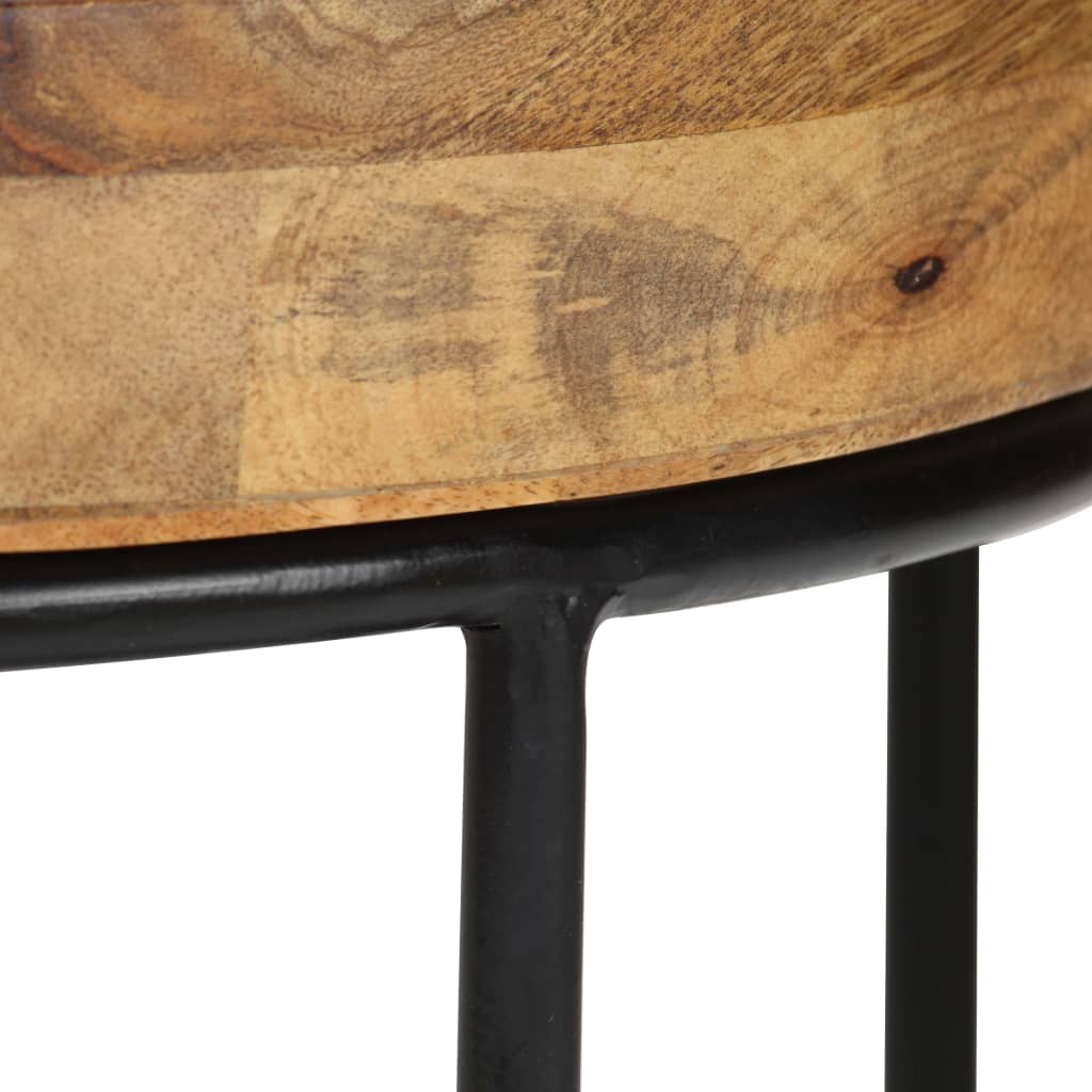 Table basse Bois de manguier massif et acier 50x40 cm - XIOS