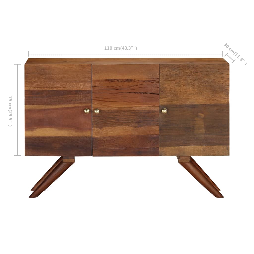 Buffet Bois recyclé massif 110x30x75 cm Marron - XIOS