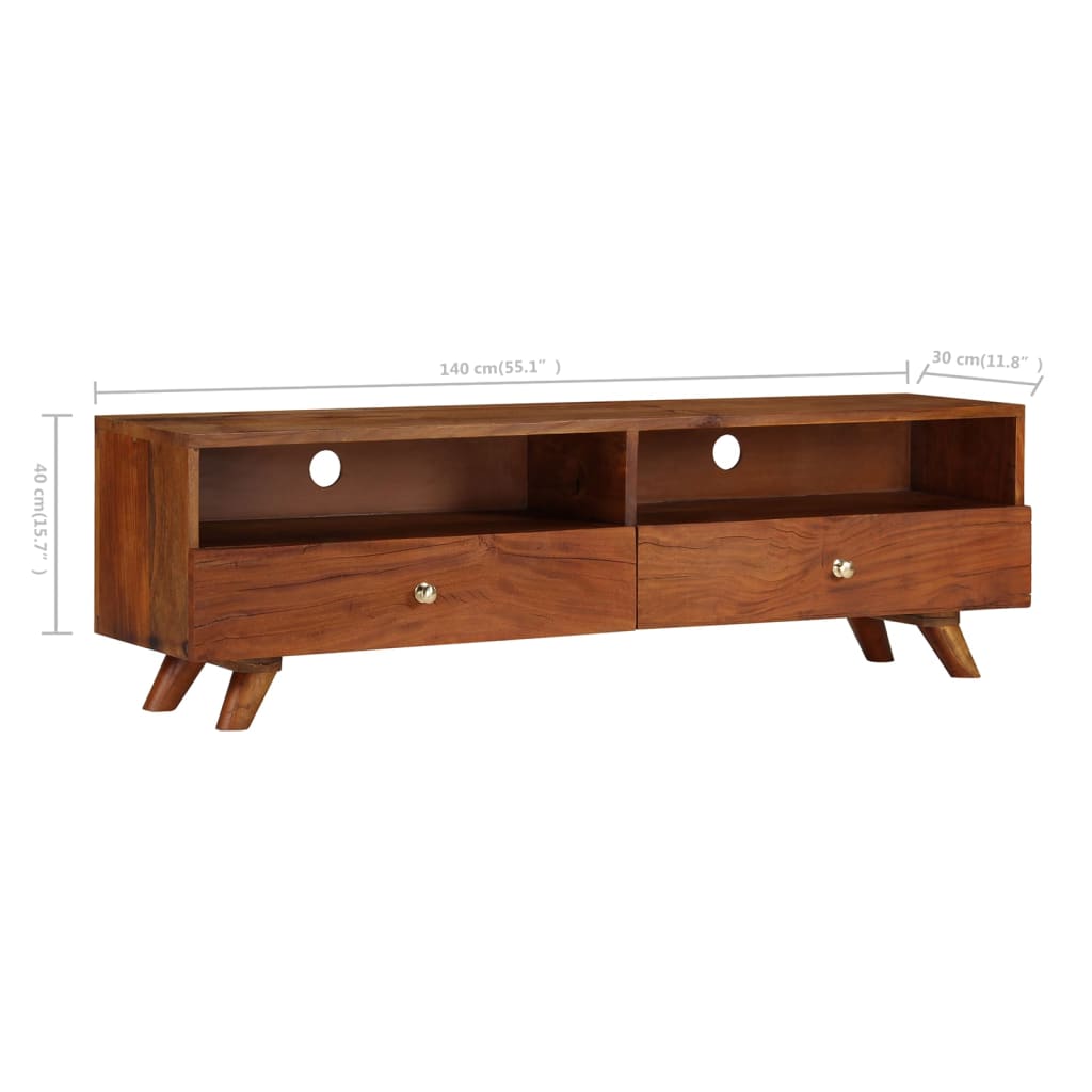 Meuble TV Bois de récupération solide 140x30x40 cm - XIOS
