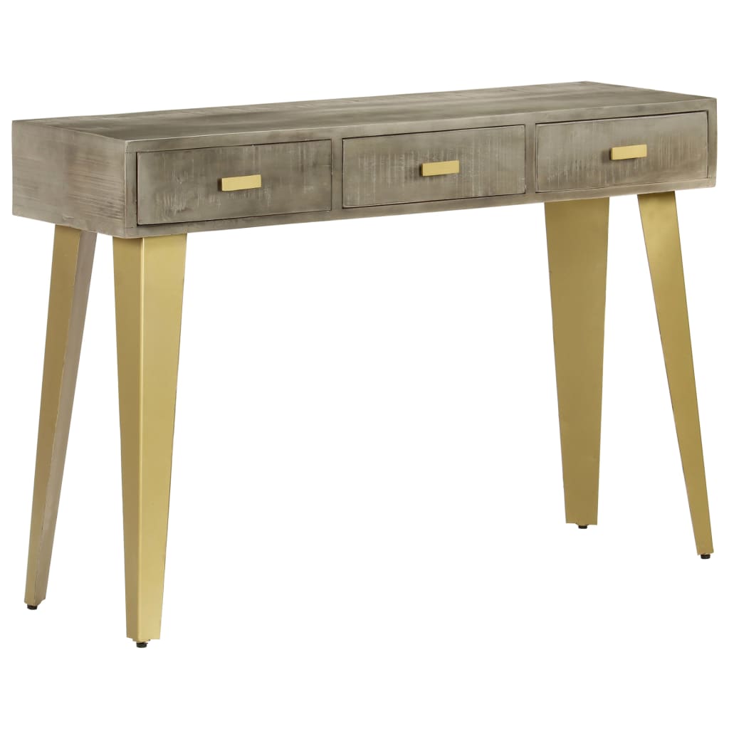 Table console Bois de manguier Gris avec laiton 110x35x76 cm - XIOS