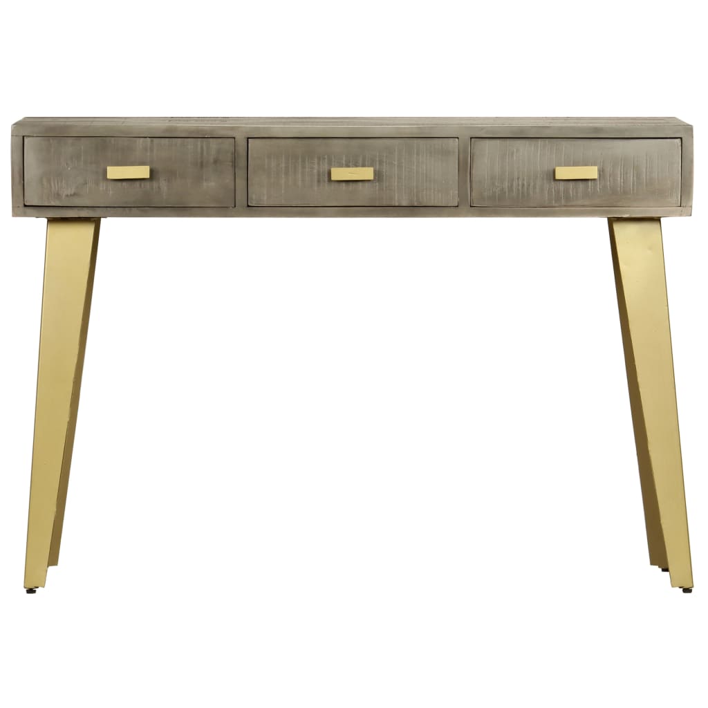 Table console Bois de manguier Gris avec laiton 110x35x76 cm - XIOS