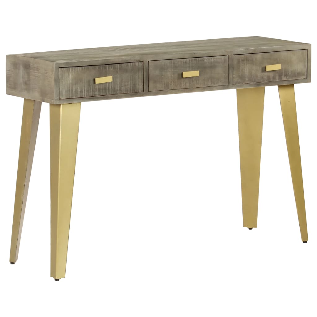 Table console Bois de manguier Gris avec laiton 110x35x76 cm - XIOS