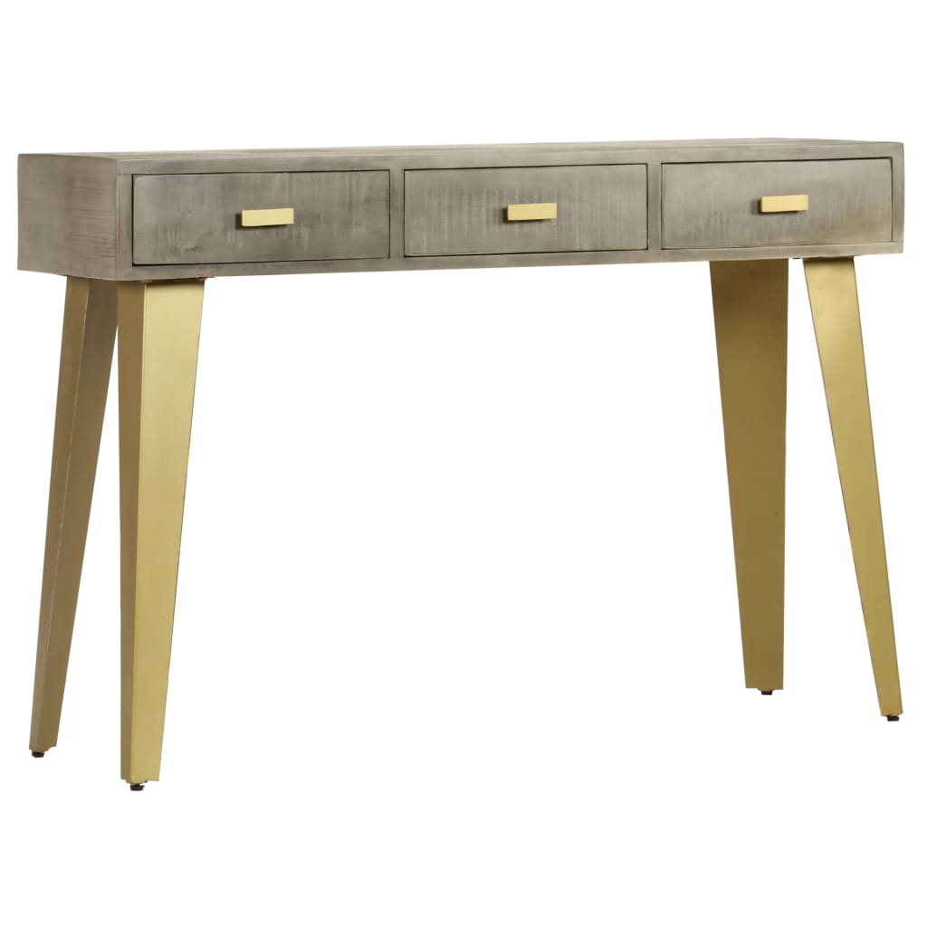 Table console Bois de manguier Gris avec laiton 110x35x76 cm - XIOS