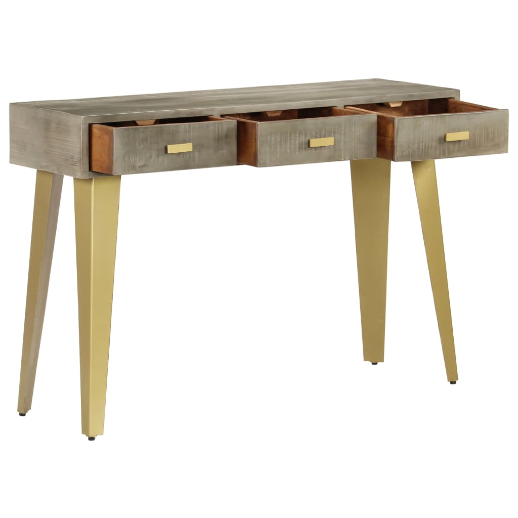 Table console Bois de manguier Gris avec laiton 110x35x76 cm - XIOS