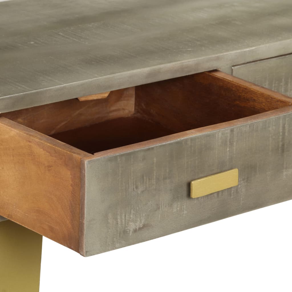 Table console Bois de manguier Gris avec laiton 110x35x76 cm - XIOS