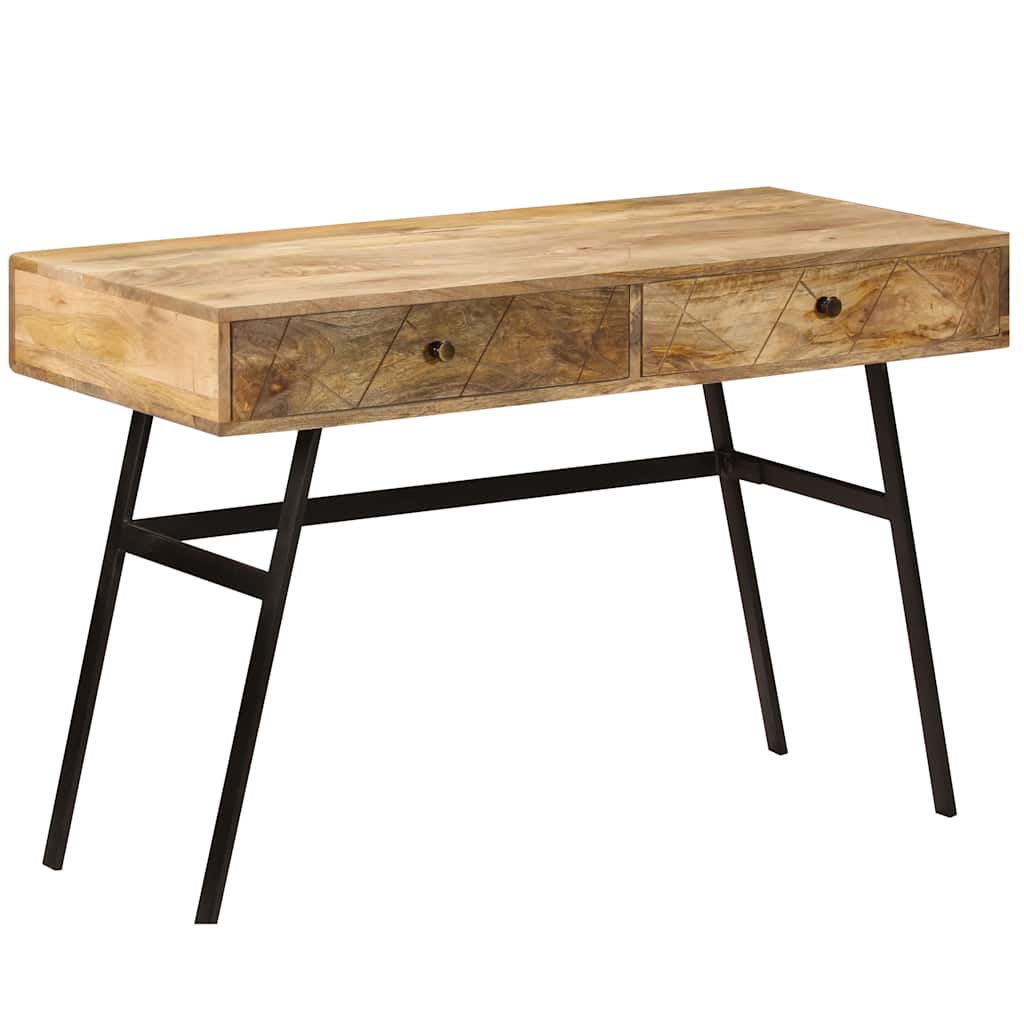 Bureau avec tiroirs Bois solide de manguier 110x50x76 cm