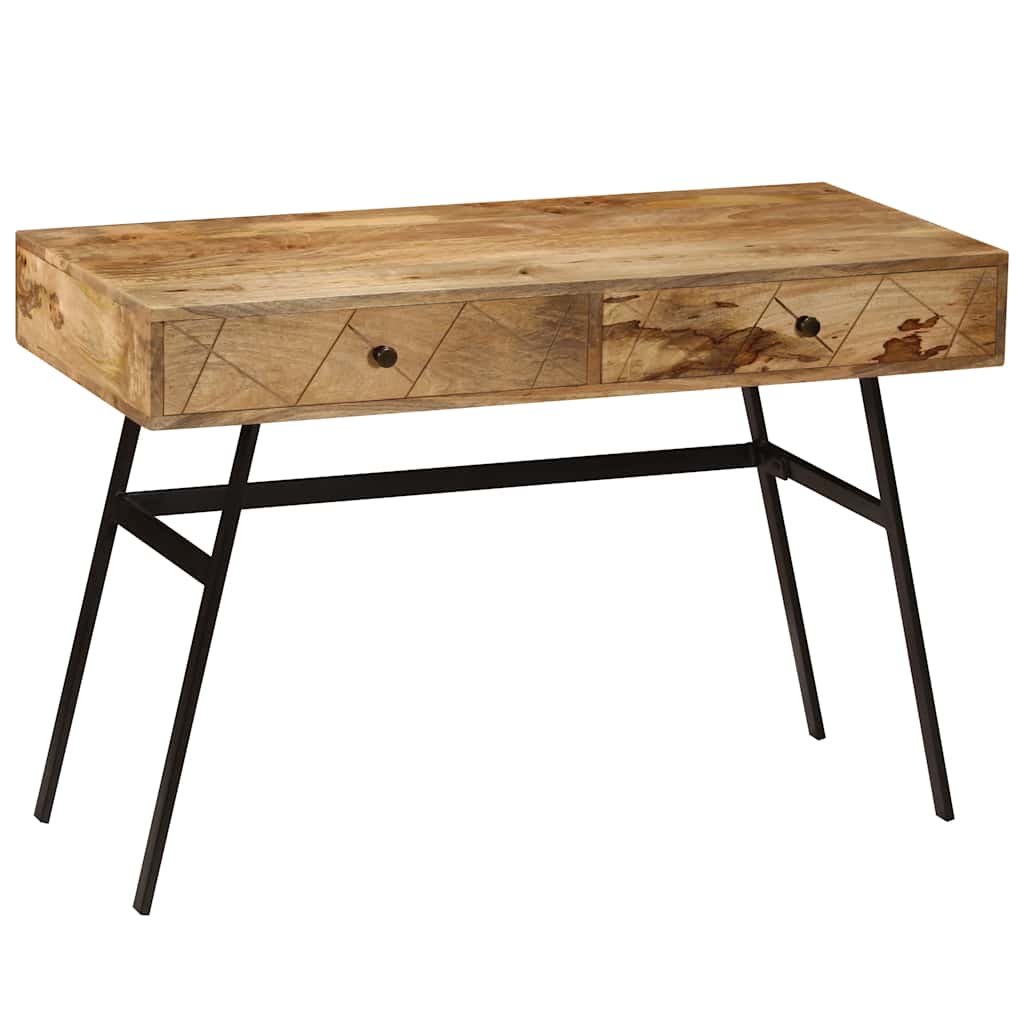 Bureau avec tiroirs Bois solide de manguier 110x50x76 cm
