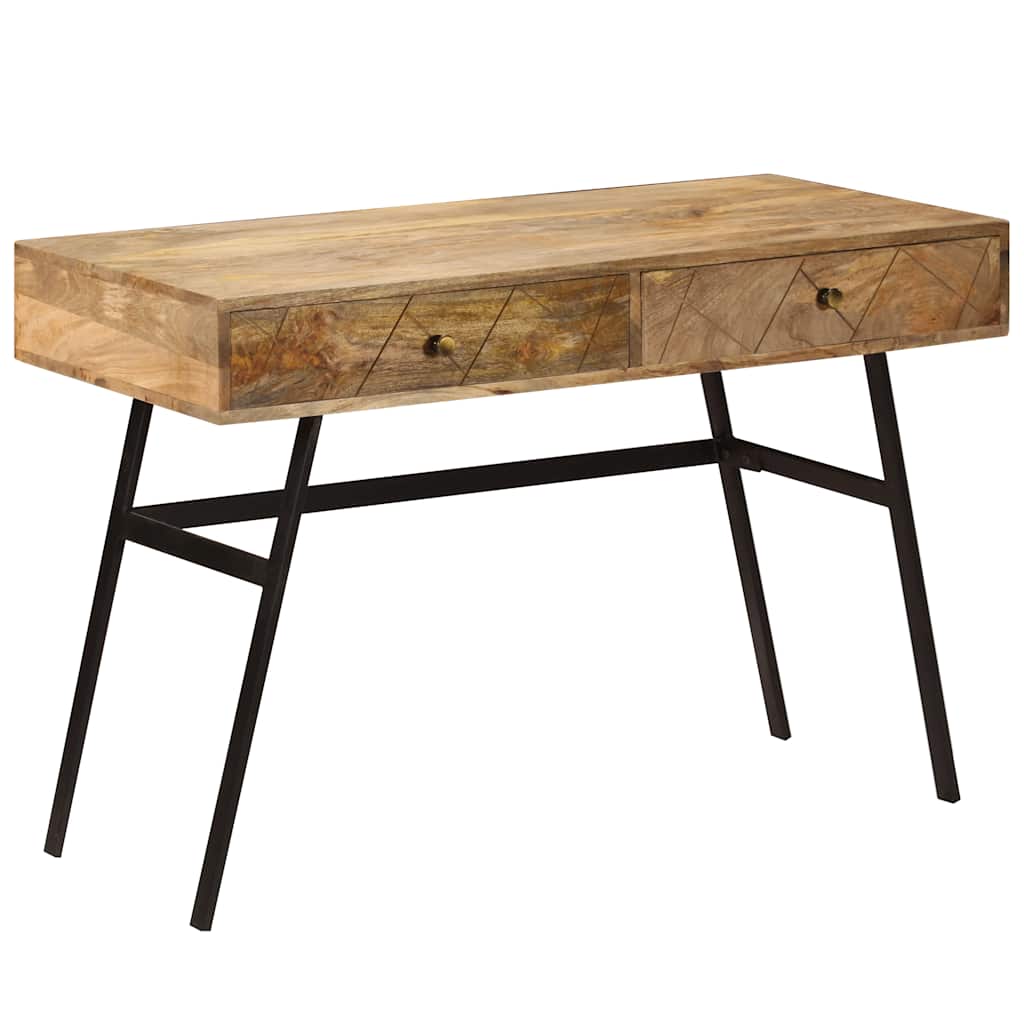 Bureau avec tiroirs Bois solide de manguier 110x50x76 cm