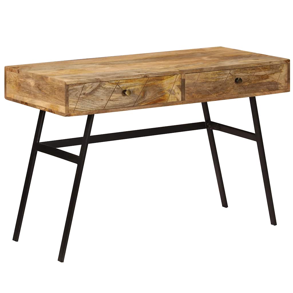 Bureau avec tiroirs Bois solide de manguier 110x50x76 cm