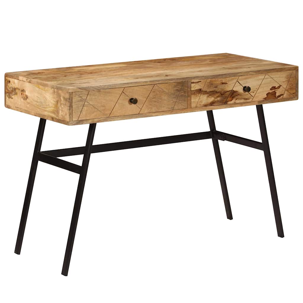 Bureau avec tiroirs Bois solide de manguier 110x50x76 cm