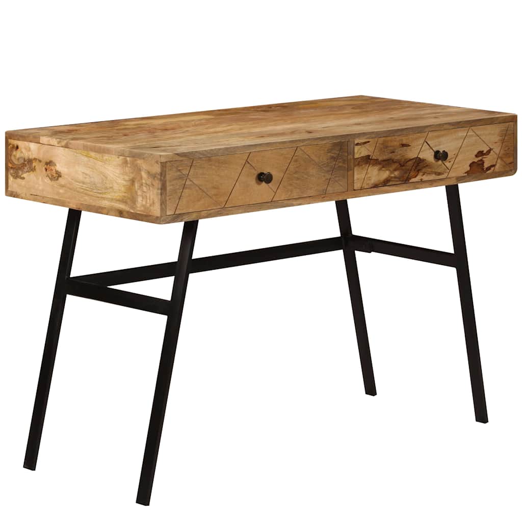 Bureau avec tiroirs Bois solide de manguier 110x50x76 cm