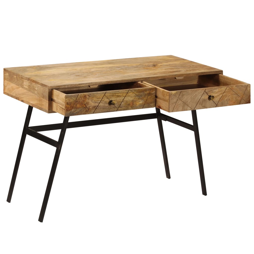 Bureau avec tiroirs Bois solide de manguier 110x50x76 cm - XIOS
