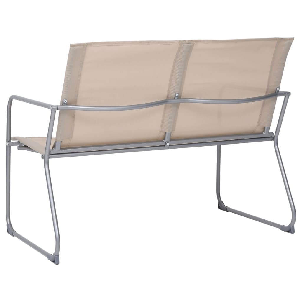 Salon de jardin 4 pcs Tissu et acier Crème - XIOS
