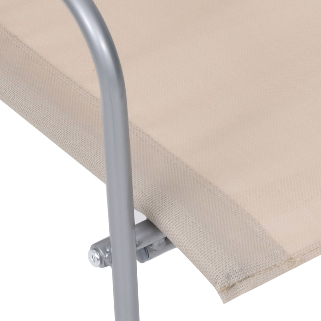 Salon de jardin 4 pcs Tissu et acier Crème - XIOS