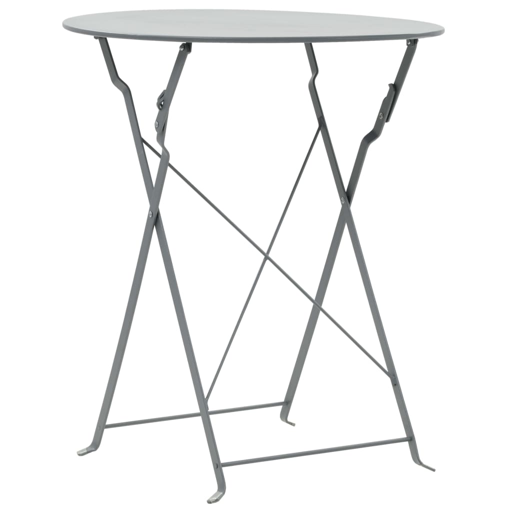 Mobilier de bistro 3 pcs Acier Gris - XIOS