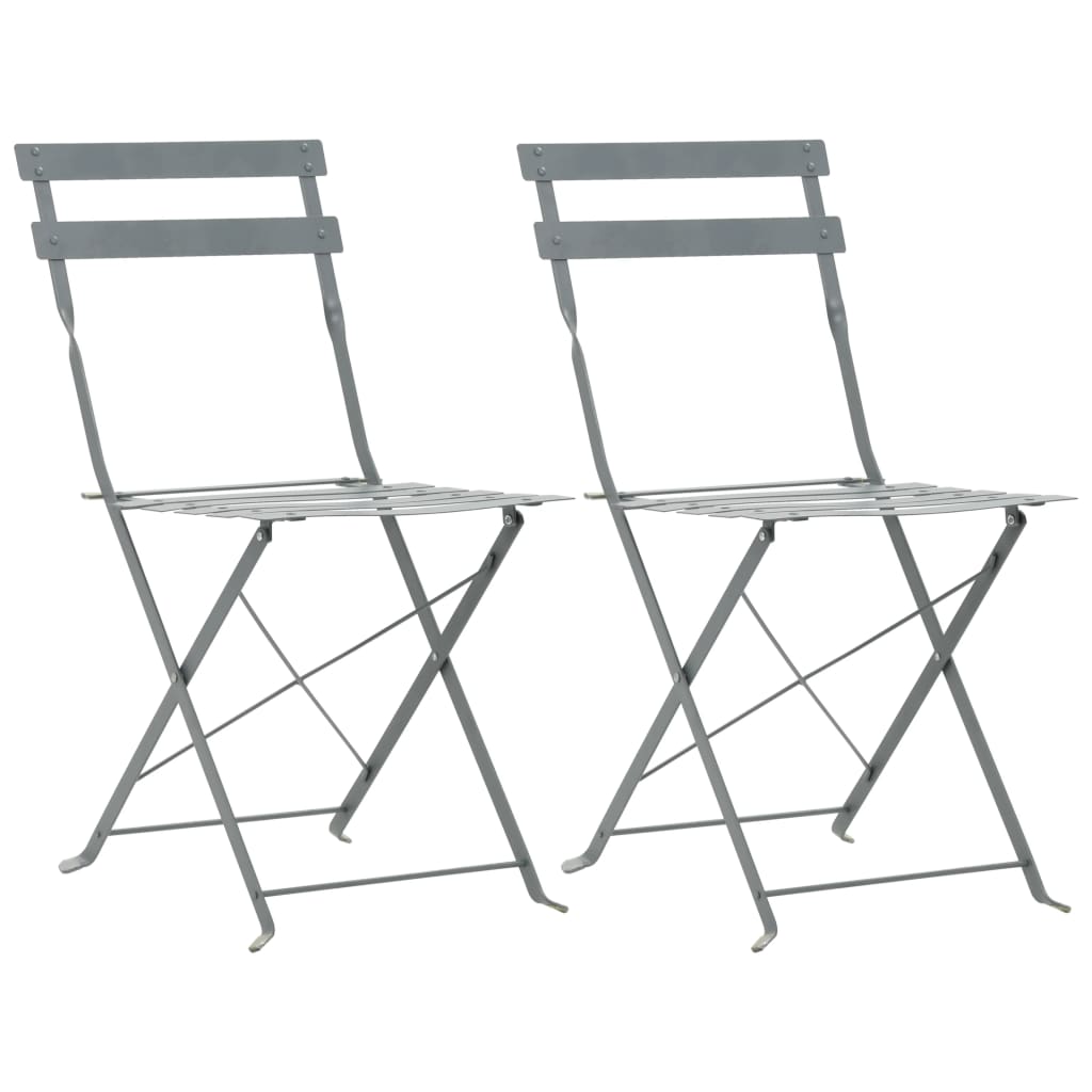 Mobilier de bistro 3 pcs Acier Gris - XIOS